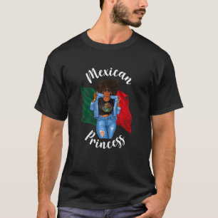Camiseta Princesa Afromexicana Bandera de México Africana H