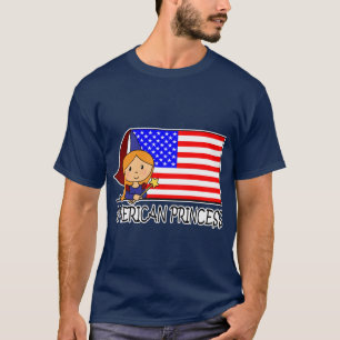 Camiseta Princesa americana linda Flag del clip art del