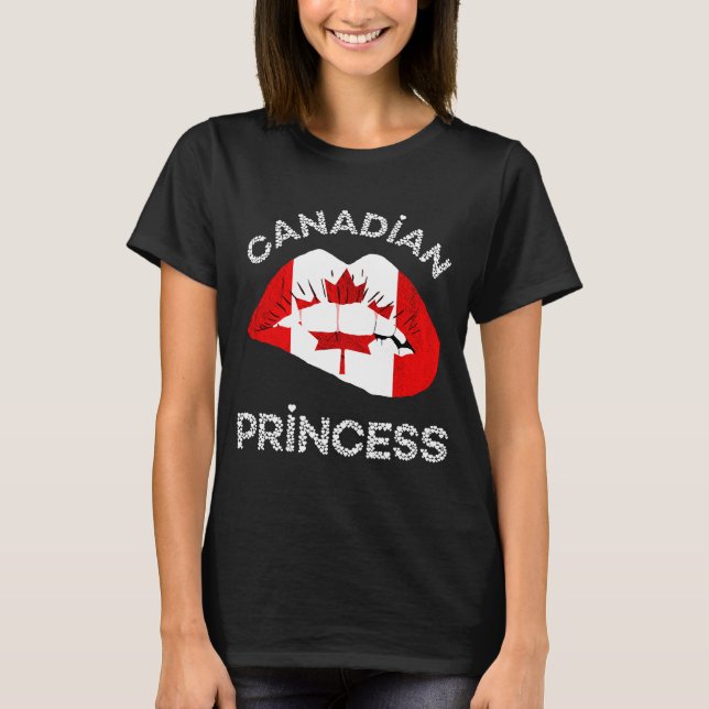 Camiseta Princesa Canadiense Levanta Hoz De Maple Bandera C (Anverso)