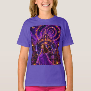 Camiseta Princesa Castillo de Fantasía Púrpura Arte   Cósmi