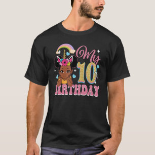 Camiseta Princesa Chica negra, mi bebé 10 Chicas de cumplea