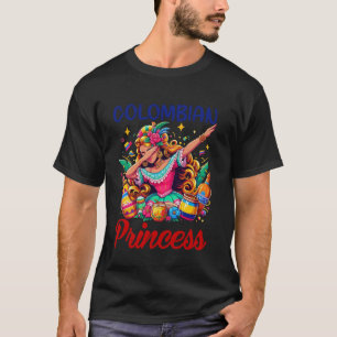 Camiseta Princesa Colombiana Haciendo Dabbing Bandera de Co