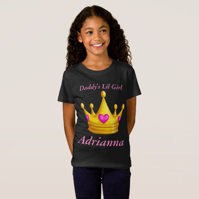 Camiseta Princesa Crown de la niña de Lil del papá (Anverso completo)