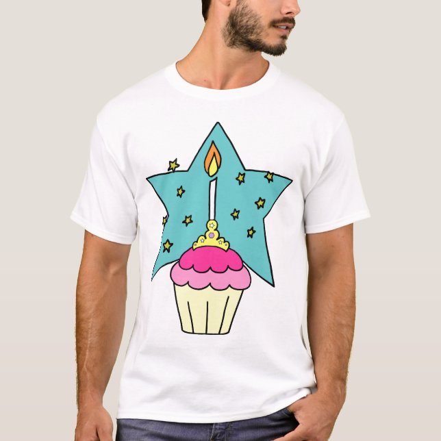Camiseta Princesa Cupcake Shirt del cumpleaños (Anverso)