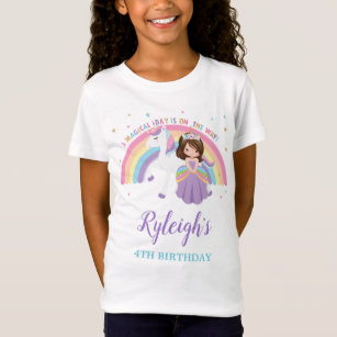 Camiseta Princesa Cuta y uniforme de cumpleaños arcoiris de