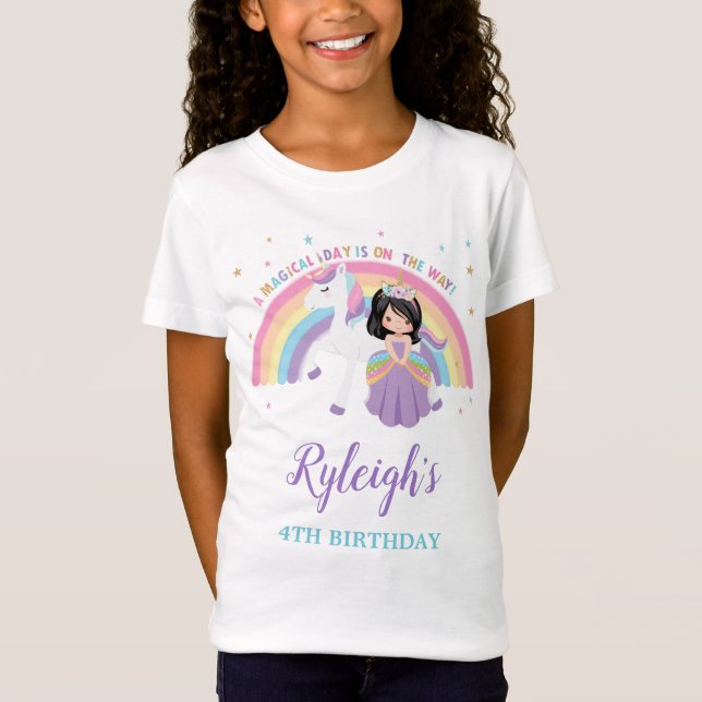 Camiseta Princesa Cuta y uniforme de cumpleaños arcoiris de (Anverso)