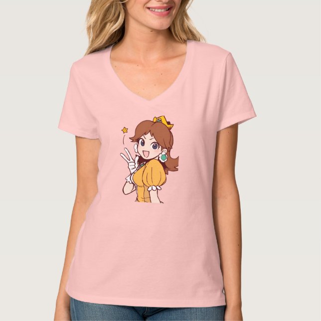 Camiseta Princesa Daisy - Personaje alegre y lindo de Ninte (Anverso)