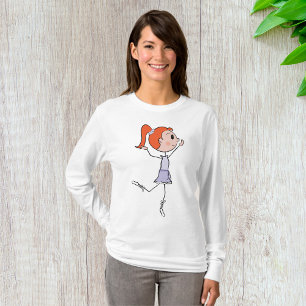 Camiseta Princesa de baile Cute Ballerina Stick Figura