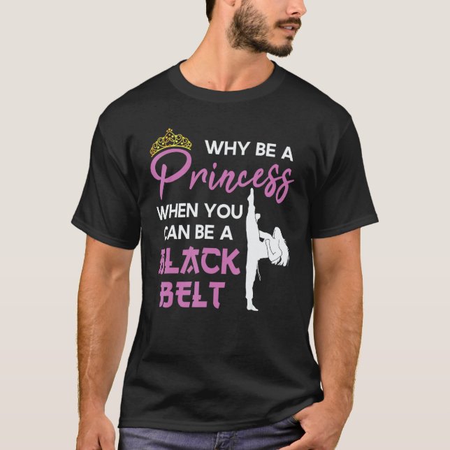 Camiseta Princesa de cinturón negro chica karate (Anverso)