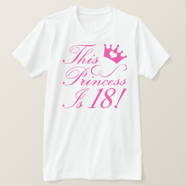 Camiseta Princesa de Cumpleaños 18 (Anverso del diseño)