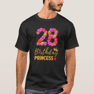 Camiseta Princesa de cumpleaños de 28 años flor es mi 28º B