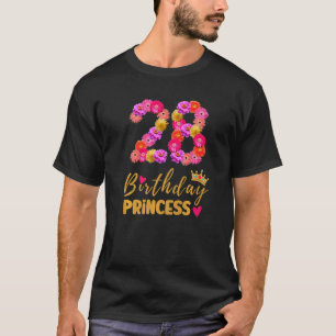 Camiseta Princesa de cumpleaños de 28 años flor es mi 28º B