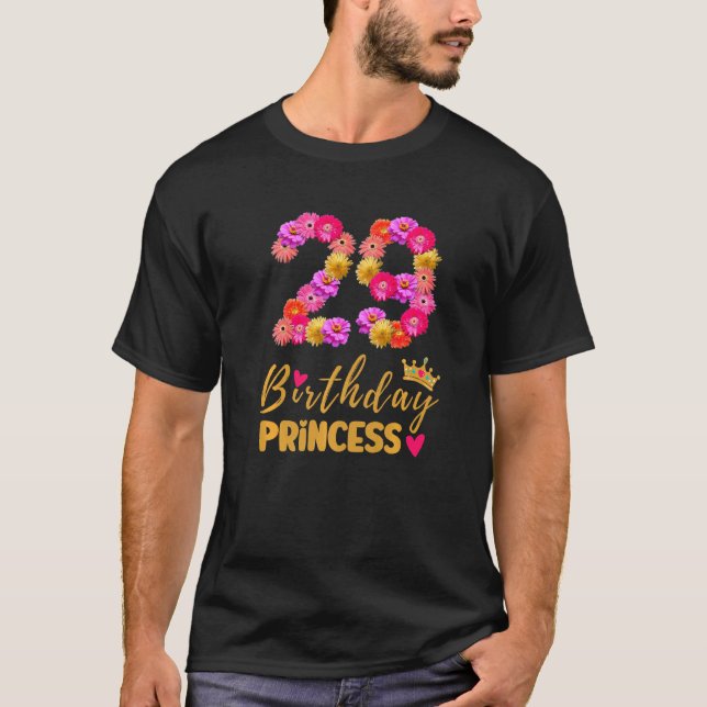 Camiseta Princesa de cumpleaños de 29 años flor es mi 29º B (Anverso)