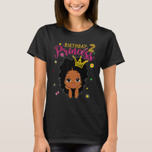 Camiseta Princesa de Cumpleaños de 2 años Melanin