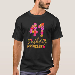 Camiseta Princesa de cumpleaños de 41 años flor es mi 41ª B