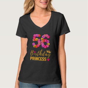 Camiseta Princesa de cumpleaños de 56 años flor es mi 56º B