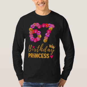 Camiseta Princesa de cumpleaños de 67 años flor es mi 67.º 