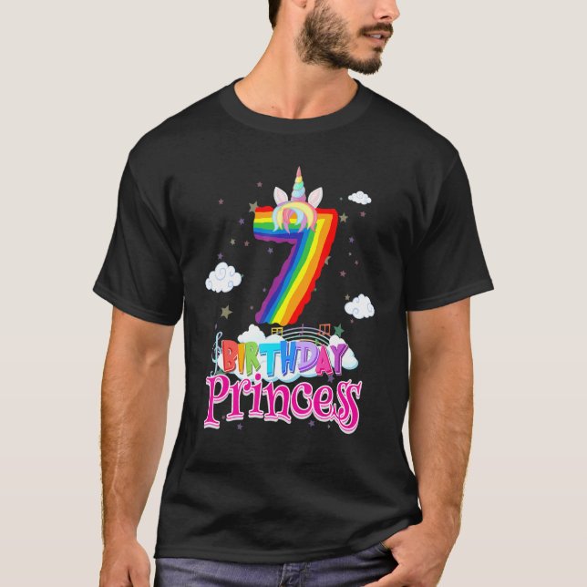 Camiseta Princesa de Cumpleaños de 7 años Funny 7º cumpleañ (Anverso)