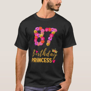 Camiseta Princesa de cumpleaños de 87 años flor es mi 87º B