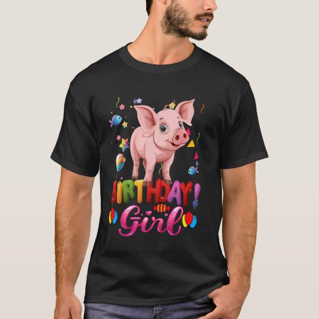 Camiseta Princesa de cumpleaños de cerdo Chica es mi gitano (Anverso)