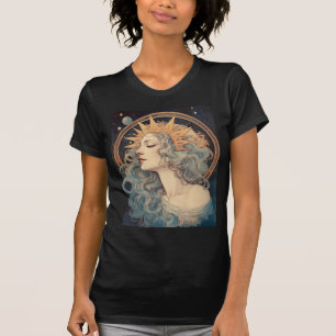 Camiseta Princesa de estrellas lunares de estilo Art Nouvea