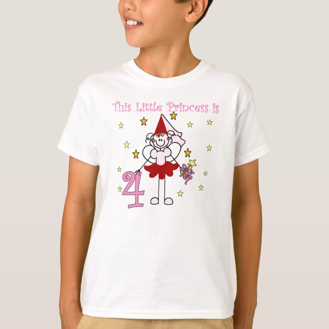 Camiseta Princesa de hadas 4to cumpleaños (Anverso)