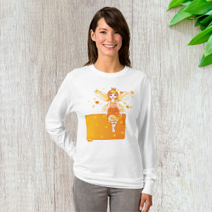Camiseta Princesa de hadas de otoño con hojas de Naranja y 