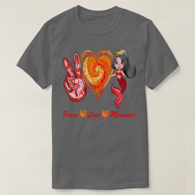 Camiseta Princesa de la sirena de amor por la paz (Diseño del anverso)