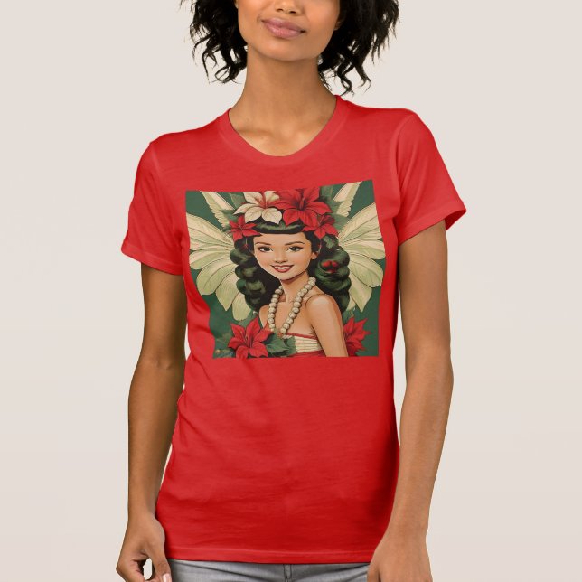 Camiseta Princesa de Navidades tropicales retro de los años (Anverso)