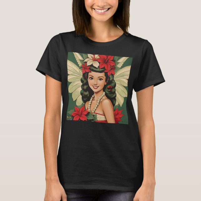 Camiseta Princesa de Navidades tropicales retro de los años (Anverso)