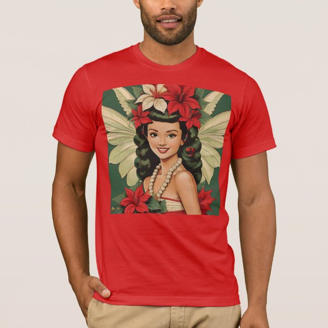 Camiseta Princesa de Navidades tropicales retro de los años (Anverso)