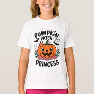 Camiseta princesa de parche de calabaza