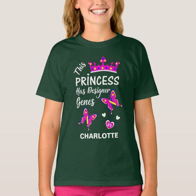 Camiseta Princesa de síndrome de Down Personalizada (Anverso)