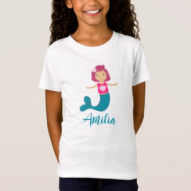 Camiseta Princesa de sirena de la concha de la pastel (Anverso)