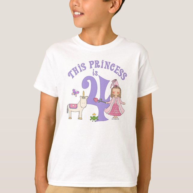 Camiseta Princesa de Unicornio por su cuarto cumpleaños