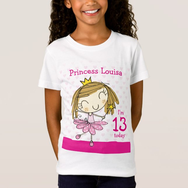 Camiseta Princesa décimotercero cumpleaños de la edad 13 de (Anverso)