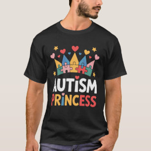 Camiseta Princesa del Autismo Corona Rompecabezas Brillante