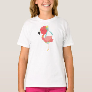 Camiseta Princesa Flamingo, Corona, Flores, Flamingo lindo