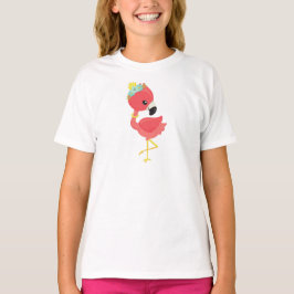 Camiseta Princesa Flamingo, flores, corona, flamenco
