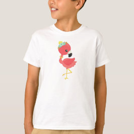 Camiseta Princesa Flamingo, flores, corona, flamenco