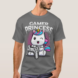 Camiseta Princesa Gamer Consola de Juegos Unicornio Computa