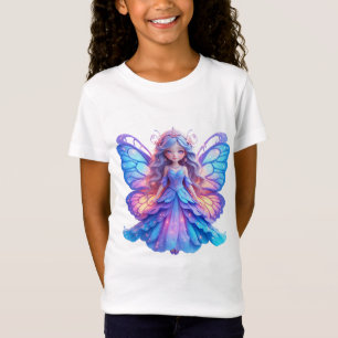 Camiseta Princesa Hada Mágica con Ala de Mariposa Brillante