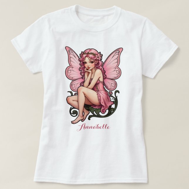 Camiseta Princesa Hada Rosa (Diseño del anverso)