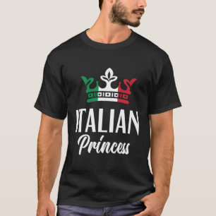 Camiseta Princesa italiana orgullosa Bandera italiana itali