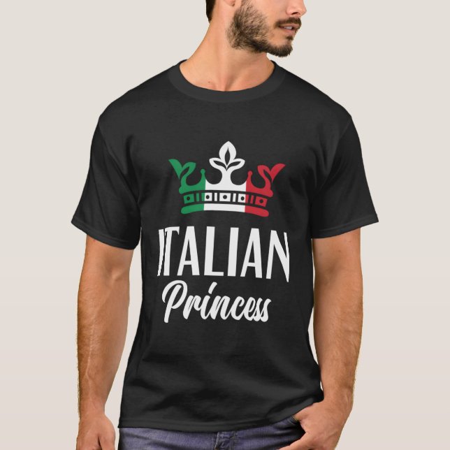 Camiseta Princesa italiana orgullosa Bandera italiana itali (Anverso)