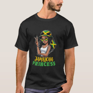 Camiseta Princesa jamaicana Orgullosa Chica negra muestra p