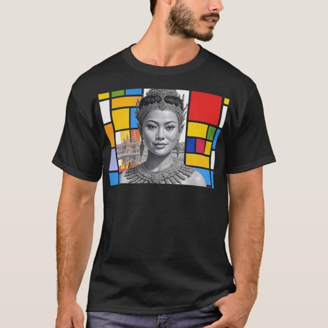 Camiseta Princesa Khmer Con Angkor Wat (Anverso)