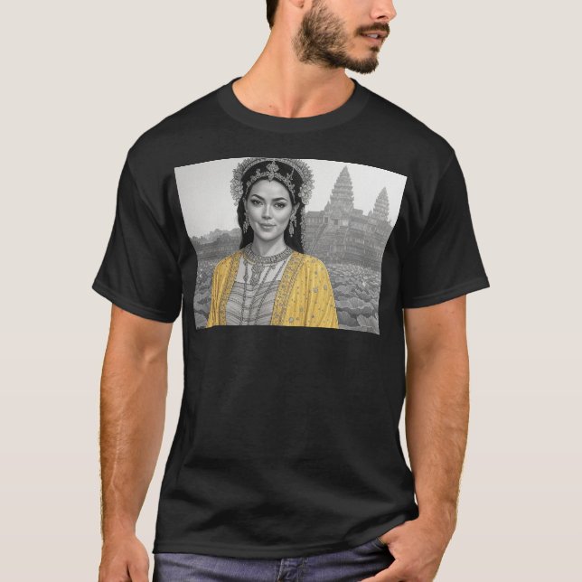 Camiseta Princesa Khmer Gracing Angkor Wat (Anverso)