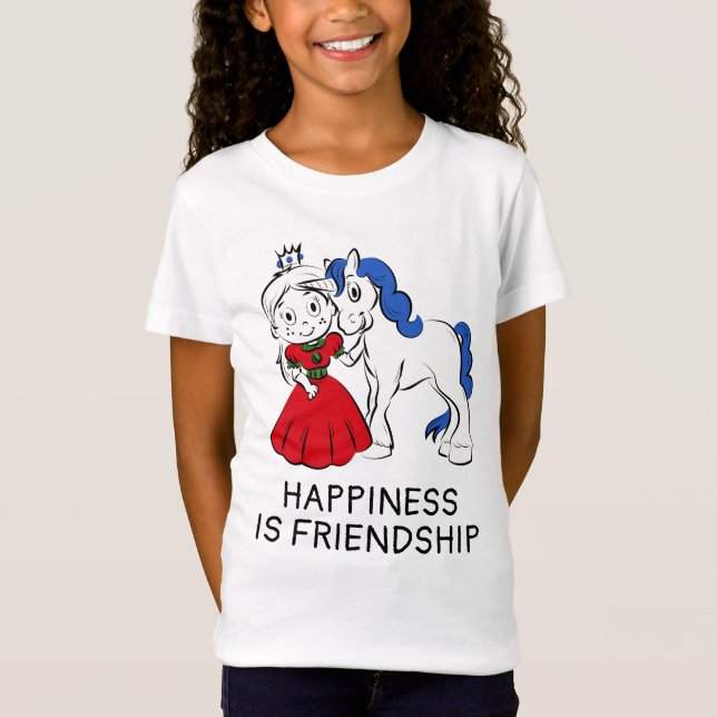 Camiseta Princesa, la felicidad de Unicornio es amistad (Anverso)