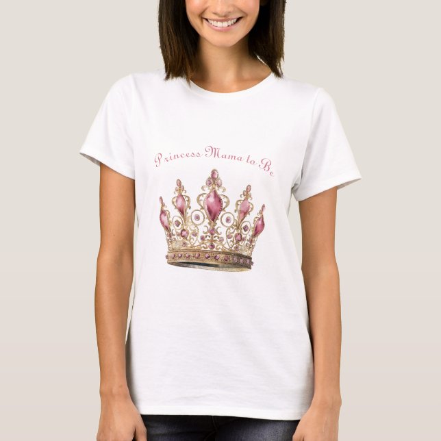 Camiseta Princesa mamá para ser divertida ducha bebé rosa (Anverso)